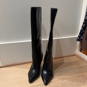 Zara Black Heeled Boots